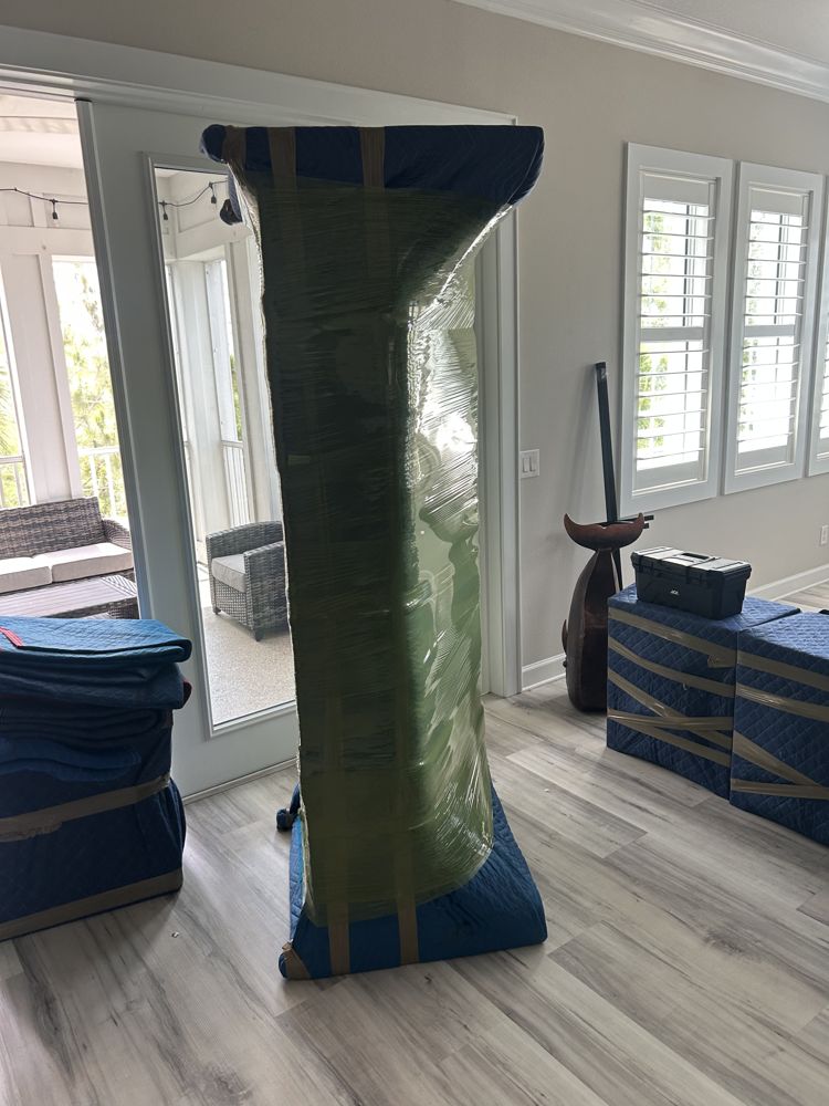 Furniture professionally wrapped for an apartment move