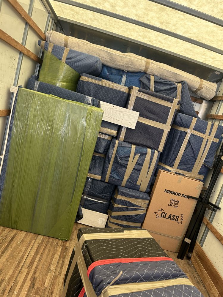 Expertly loaded and padded moving truck