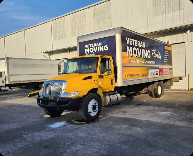 Veteran Moving Florida branded box truck